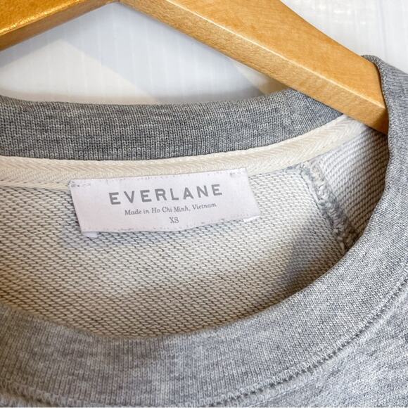 Everlane | Heather Gray Essential Crewneck Sweatshirt Long sleeve Cotton - Picture 5 of 6